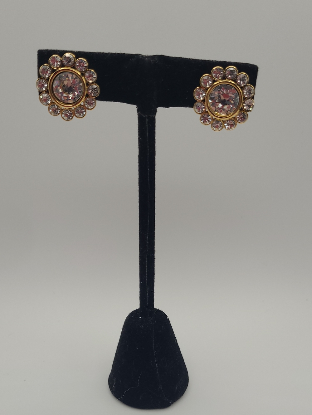 Gold-Tone Crystal Flower Stud Earrings Napier